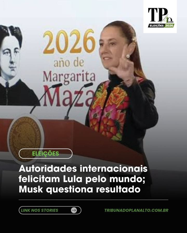Líderes internacionais, incluindo Claudia Sheinbaum, Emmanuel Macron e Narendra Modi, parabenizaram Lula pela reeleição.
