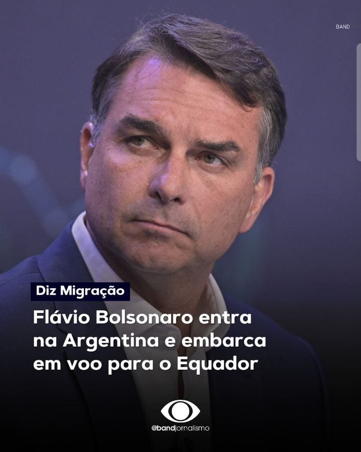 A Direção Nacional de Migrações da Argentina confirmou que o senador Flavio Bolsonaro (PL), a esposa Fernanda Bolsonaro