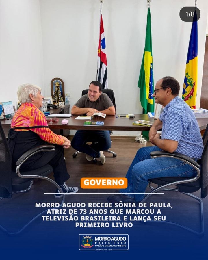 A atriz e produtora cultural Sônia de Paula, nascida em Morro Agudo, esteve nesta sexta-feira (23) no gabinete do prefei