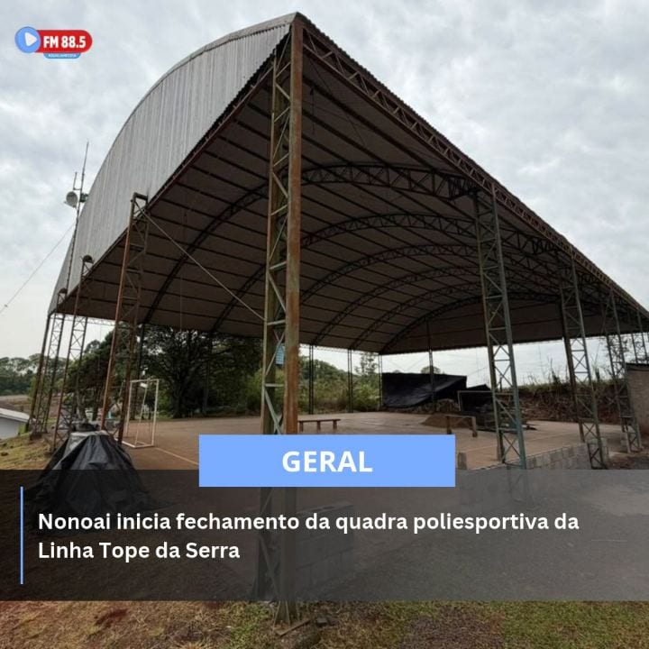A Prefeitura Municipal de Nonoai iniciou, nesta semana, as obras de fechamento da quadra poliesportiva situada na comuni