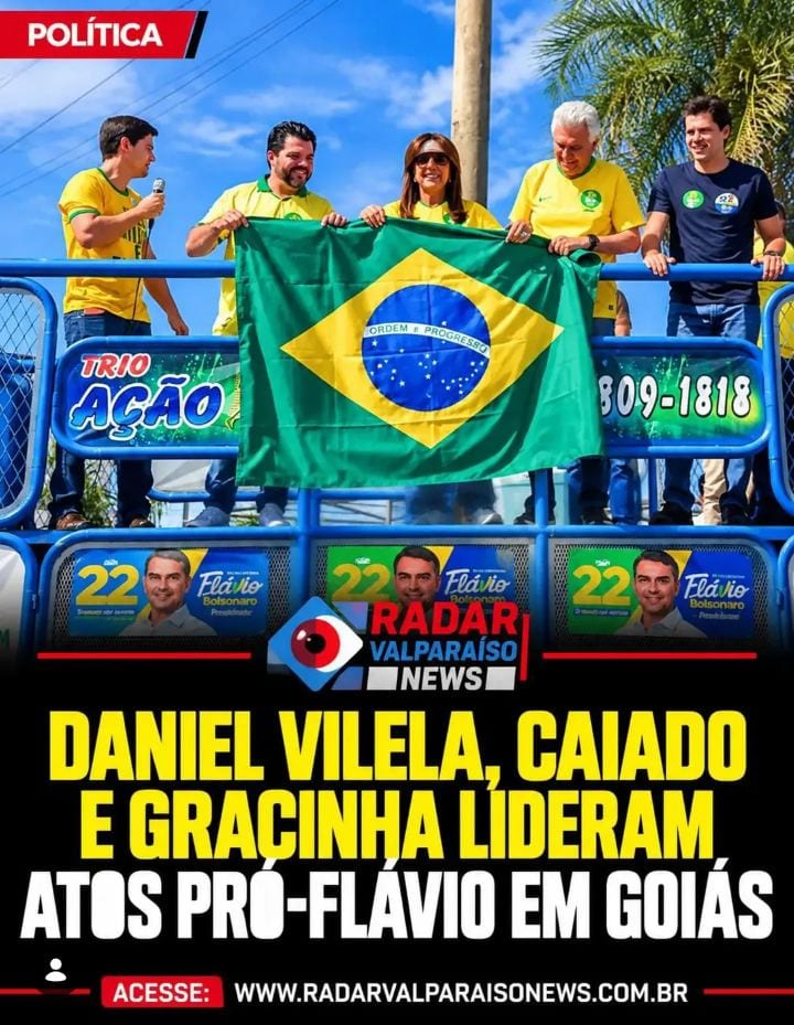 O governador Daniel Vilela (MDB), o ex-governador Ronaldo Caiado (PSD) e a senadora eleita Gracinha Caiado (União Brasil
