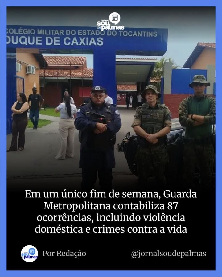 A Guarda Metropolitana de Palmas (GMP) registrou 87 ocorrências durante o quarto fim de semana de outubro, entre a noite
