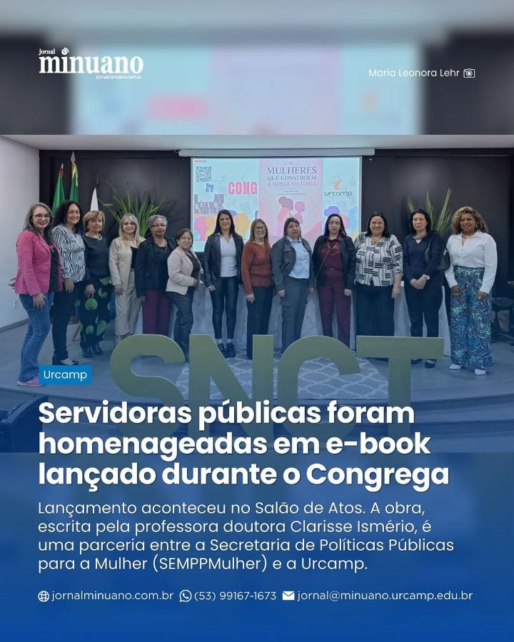 Quinze servidoras públicas de Bagé foram homenageadas durante a programação do Congrega 2026 e da 23ª Semana Nacional de