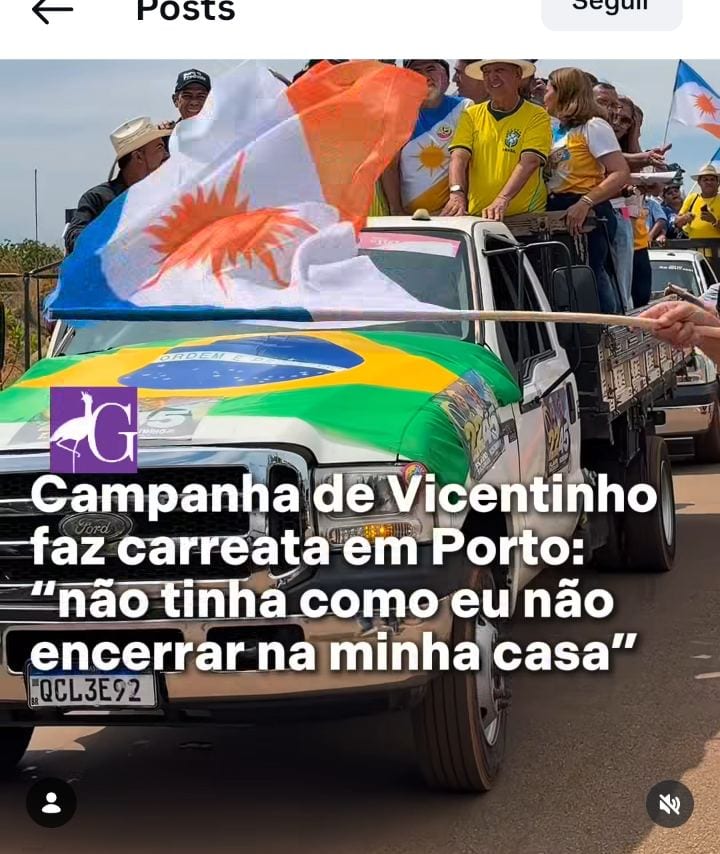 Vicentinho Júnior faz carreata em Porto Nacional com carros, motos e cavalos