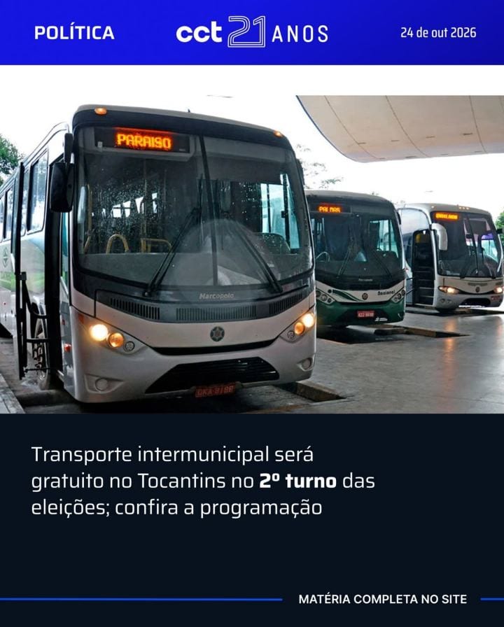 O governo do Tocantins garantiu a gratuidade no transporte intermunicipal de passageiros para o 2º turno das eleições, e