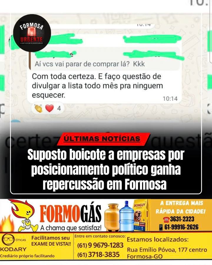 Suposta lista de empresas para boicote circula em Formosa após eleições
