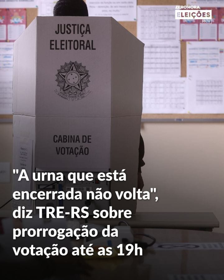 As urnas eletrônicas do Rio Grande do Sul encerradas às 17h deste domingo (25) não podem ser reabertas para cumprir a de