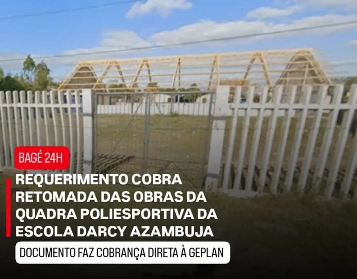 Um requerimento foi apresentado à Câmara de Vereadores de Bagé, solicitando providências para a retomada e conclusão das