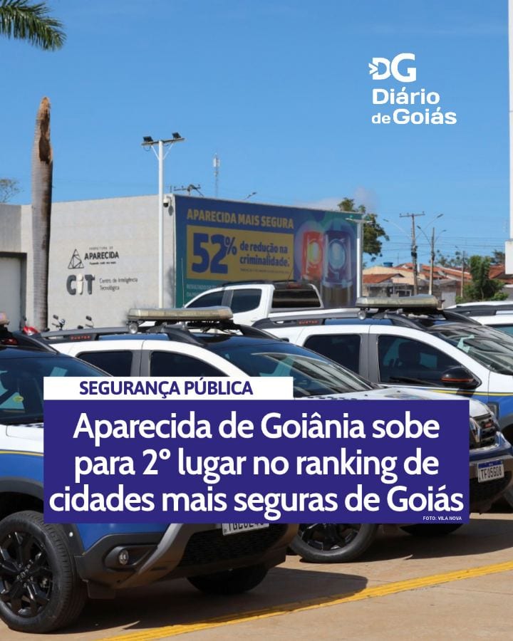 Aparecida de Goiânia passou a ocupar o segundo lugar entre as cidades mais seguras de Goiás, após reduzir em cerca de 30