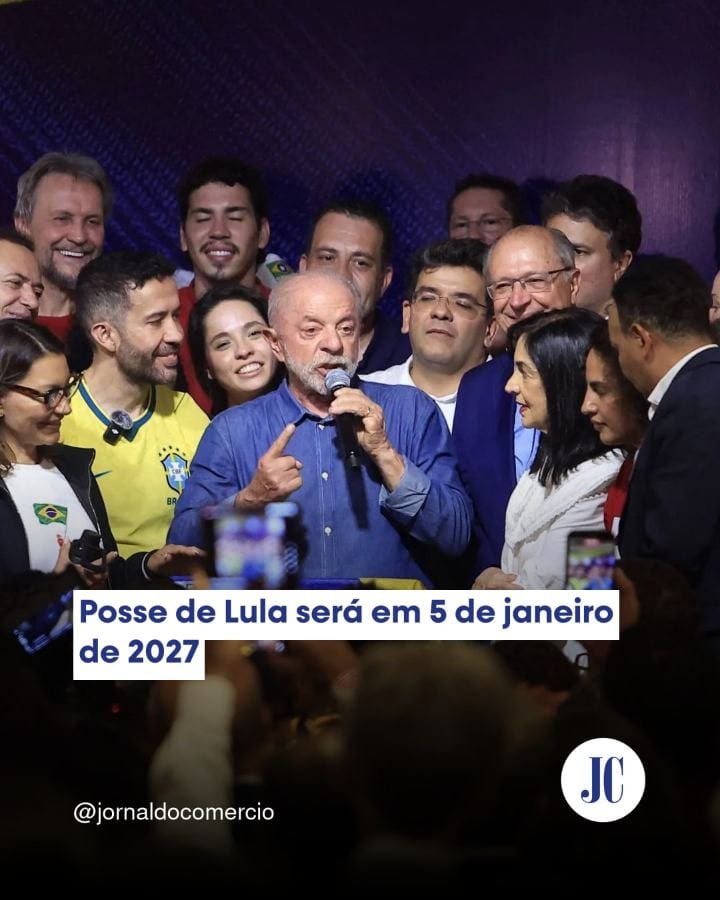 A posse do presidente Lula, para seu quarto mandato, ocorrerá em 5 de janeiro de 2027, uma mudança em relação à data tra