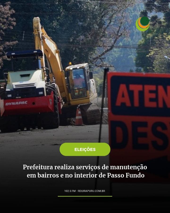 A Prefeitura de Passo Fundo realiza, entre segunda-feira (26) e quinta-feira (29), uma série de serviços de manutenção,