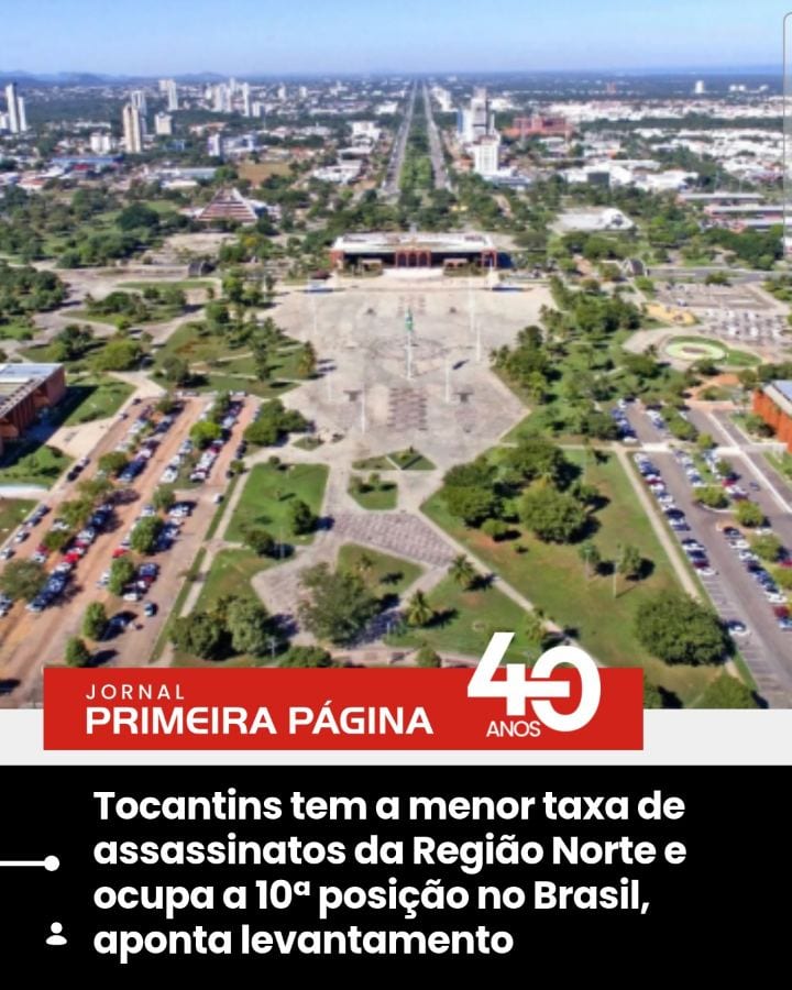 Tocantins tem a menor taxa de homicídios na Região Norte: 19,8 por 100 mil