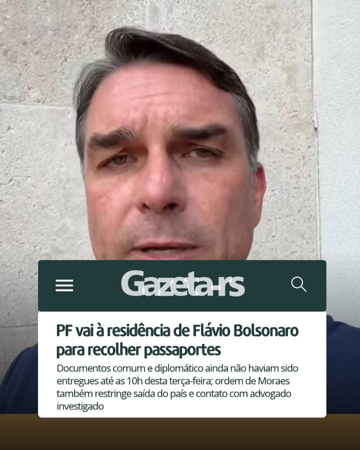 POLÍCIA FEDERAL | PF vai à residência de Flávio Bolsonaro para recolher passaportes