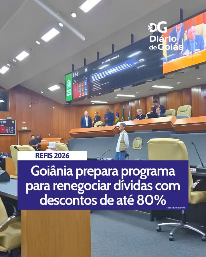 O projeto do Refis 2026, programa de renegociação de dívidas com a Prefeitura de Goiânia, foi aprovado pela Comissão de