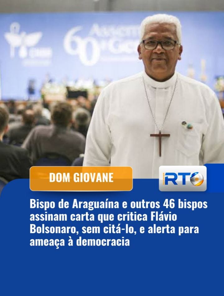IGREJA E ELEIÇÕES | O bispo de Araguaína, Dom Giovane Pereira de Melo, está entre os 47 líderes católicos de 19 estados