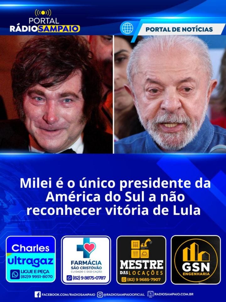 O presidente da Argentina, Javier Milei, era o único líder da América do Sul que ainda não havia reconhecido a vitória d