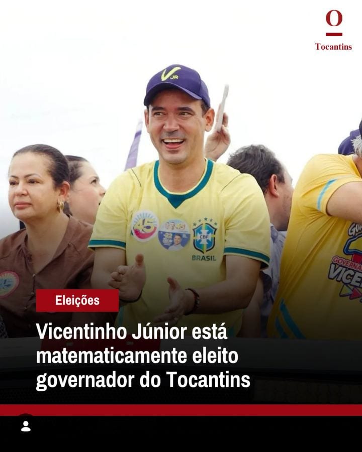 Vicentinho Júnior (PSDB) foi eleito governador do Tocantins neste domingo, 25, ao derrotar a senadora Professora Dorinha