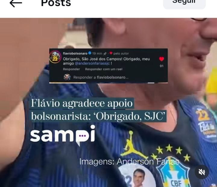 Flávio Bolsonaro agradece apoio após motocarreata em São José dos Campos