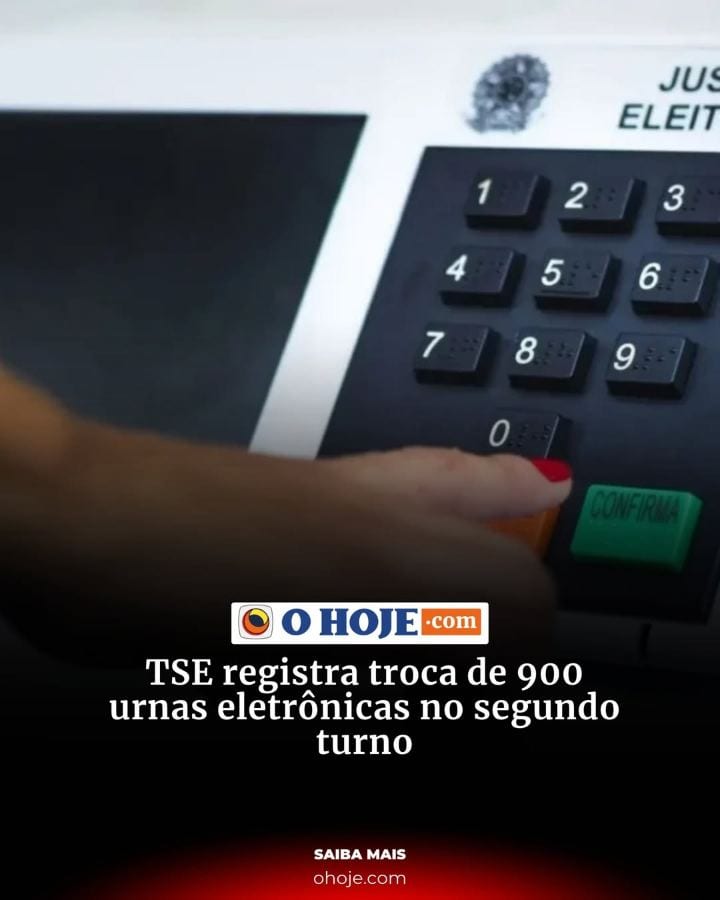 O Tribunal Superior Eleitoral (TSE) informou que 900 urnas eletrônicas foram substituídas em todo o Brasil até o meio-di