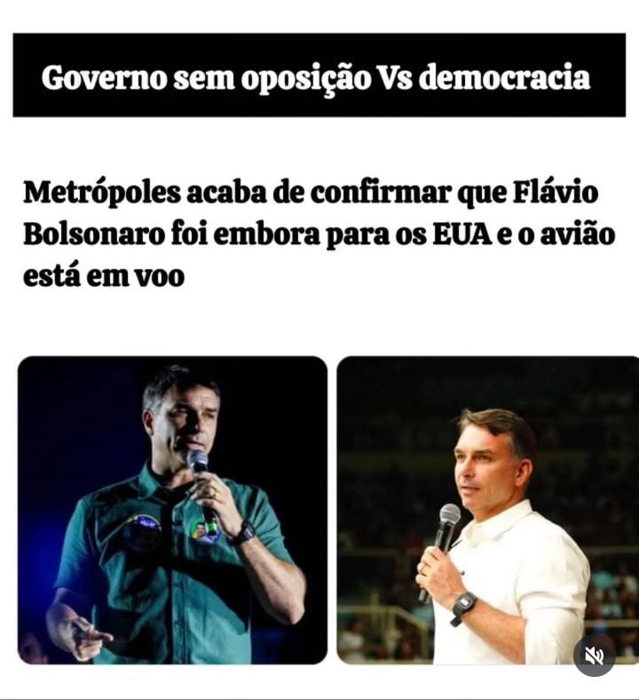 O senador Flávio Bolsonaro (PL-RJ) foi embora para os Estados Unidos.