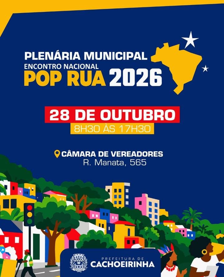 Cachoeirinha faz plenária do Pop Rua 2026 em 28 de outubro