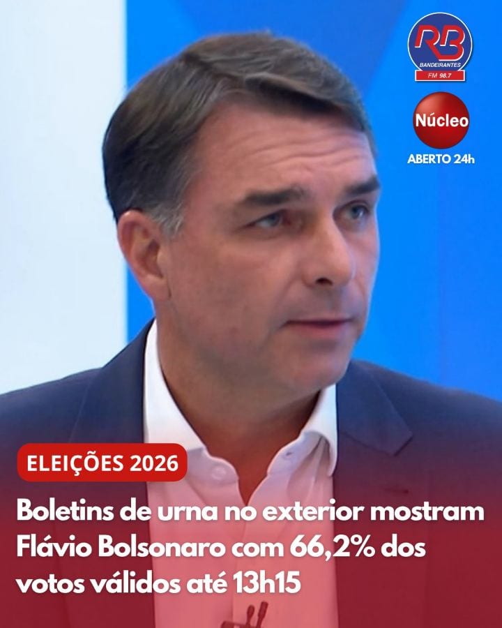 Boletins de urna divulgados até as 13h15 deste domingo (25) apontam o senador Flávio Bolsonaro (PL) com 66,2% dos votos