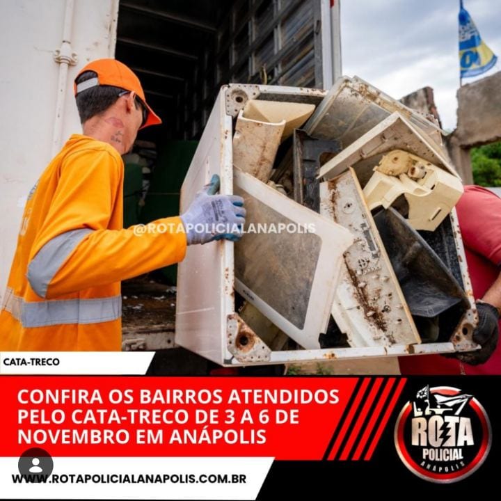 CONFIRA OS BAIRROS ATENDIDOS PELO CATA-TRECO DE 3 A 6 DE NOVEMBRO EM ANÁPOLIS
