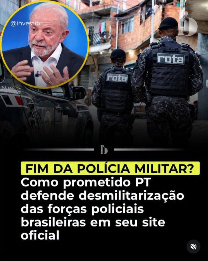 O Partido dos Trabalhadores (PT) publicou em seu site oficial uma matéria defendendo a desmilitarização das forças polic