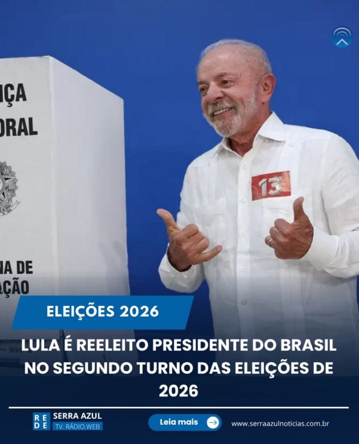 Luiz Inácio Lula da Silva (PT) foi reeleito presidente do Brasil no segundo turno das eleições de 2026, com 63.388.523 v