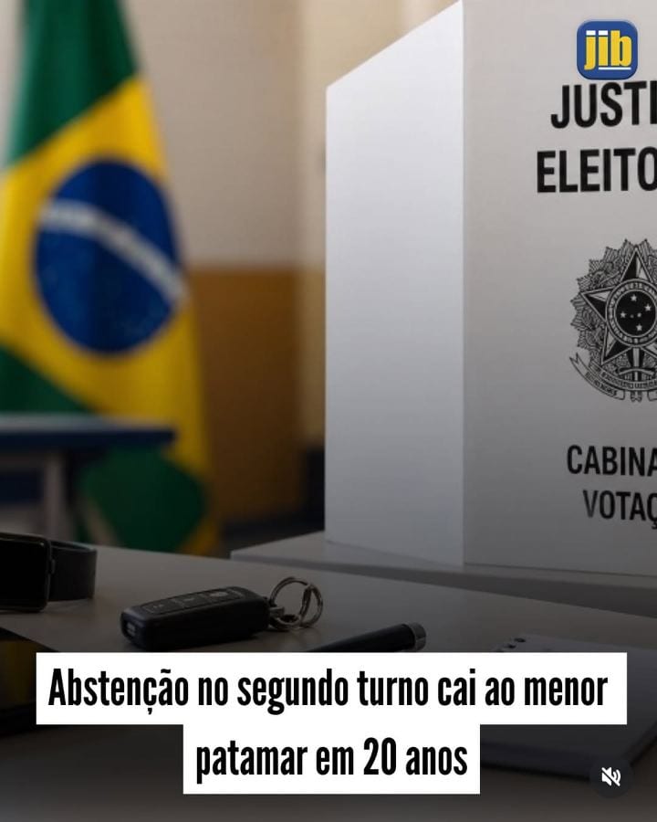 O segundo turno das eleições, realizado neste domingo (25), registrou abstenção de 19,21%, segundo dados do Tribunal Sup
