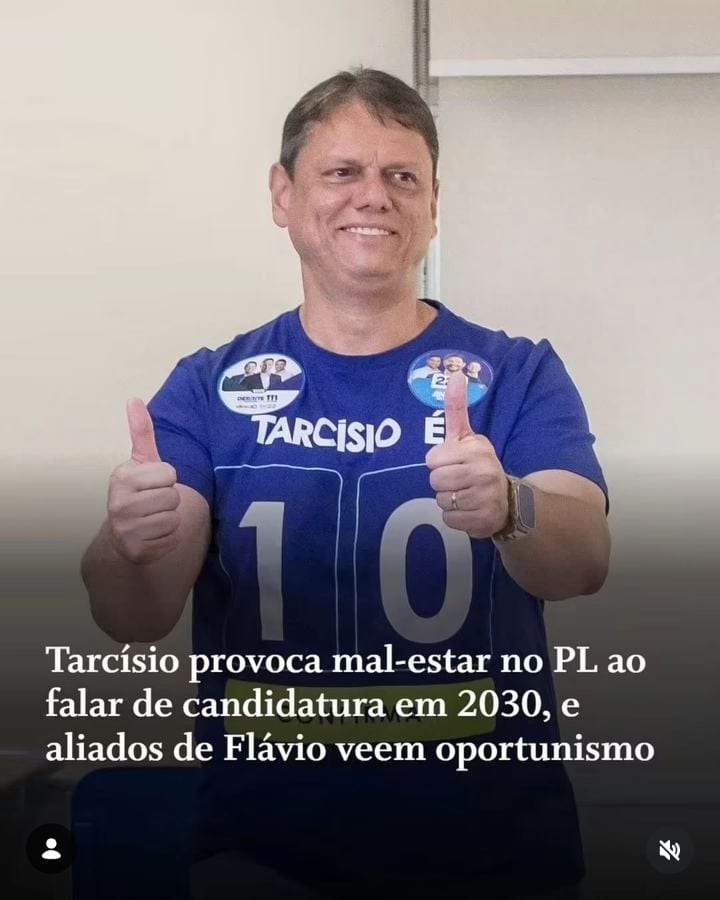 TRETA | A avaliação do PL é que o governador de São Paulo, Tarcísio de Freitas (Republicanos), "queimou a largada" ao se