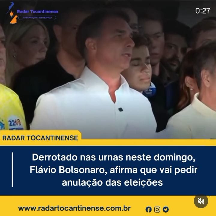 Derrotado nas urnas neste domingo, Flávio Bolsonaro, afirma que vai pedir anulação das eleições