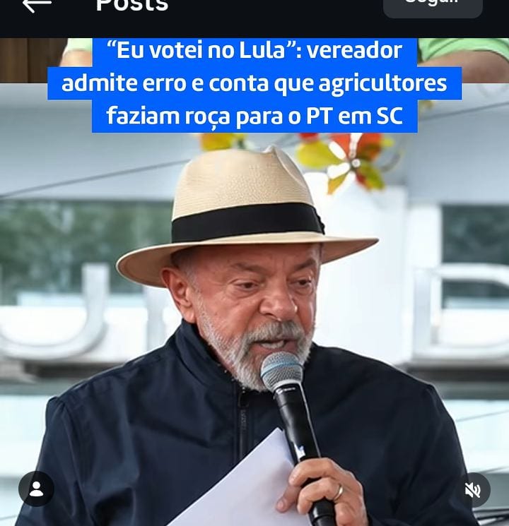 Vereador de Xanxerê admite ter votado em Lula e diz que errou