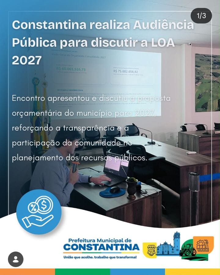 Constantina realiza Audiência Pública para discussão da LOA 2027
