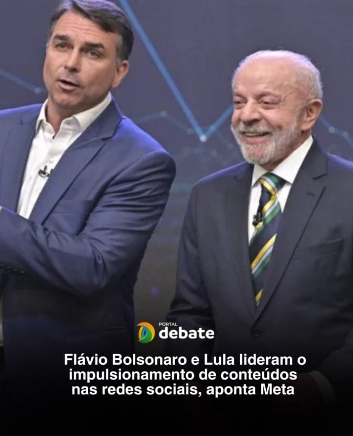 As campanhas presidenciais do senador Flávio Bolsonaro (PL) e do presidente Luiz Inácio Lula da Silva (PT) lideram o imp