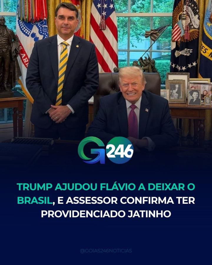 O senador Flávio Bolsonaro (PL) contou com o apoio de integrantes do governo do presidente dos Estados Unidos, Donald Tr
