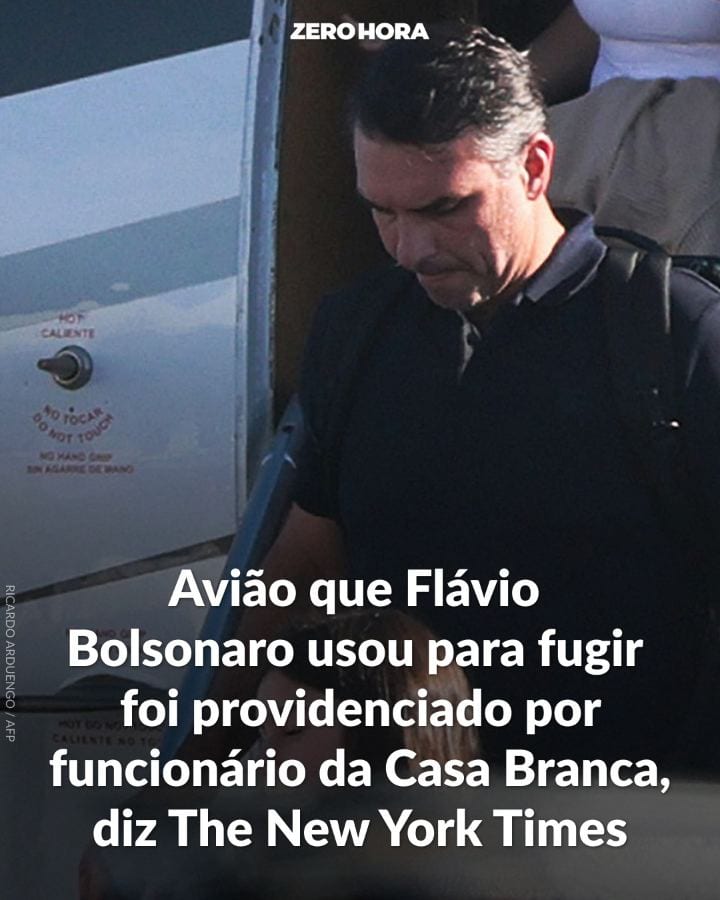 O avião particular utilizado pelo senador Flávio Bolsonaro (PL) em sua fuga para os Estados Unidos foi providenciado por