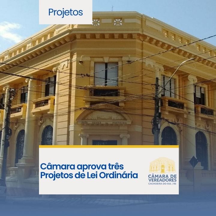 Os vereadores aprovaram na sessão desta segunda-feira, 26, três Projetos de Lei Ordinária.