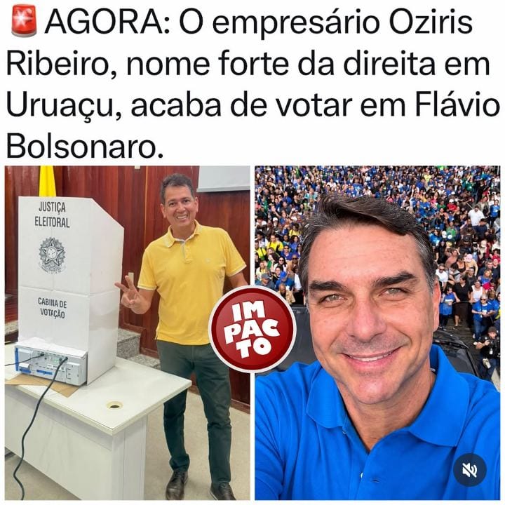 O empresário Oziris Ribeiro, um dos nomes fortes da direita em Uruaçu, votou neste domingo (25) no segundo turno das ele