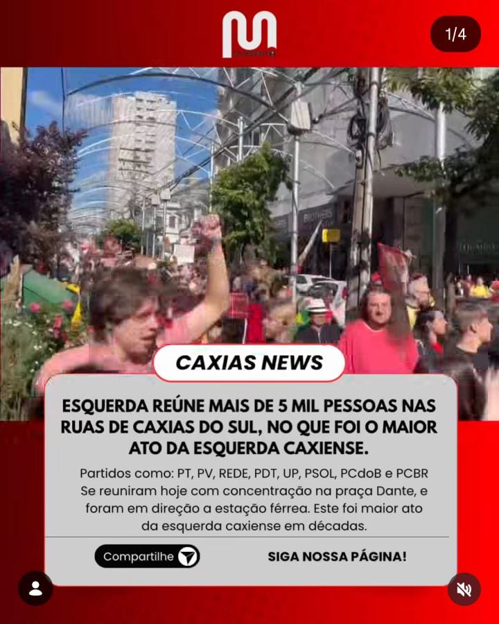 Ato em Caxias do Sul reúne cerca de 5.500 pessoas e surpreende organizadoras