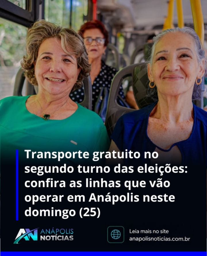 ANÁPOLIS TERÁ ÔNIBUS GRATUITOS NO SEGUNDO TURNO DAS ELEIÇÕES NESTE DOMINGO (25)