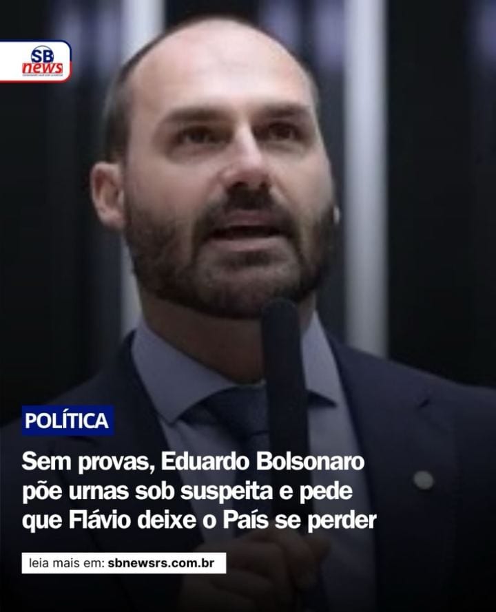 A dois dias do segundo turno presidencial, o deputado cassado Eduardo Bolsonaro voltou a levantar suspeitas, sem apresen