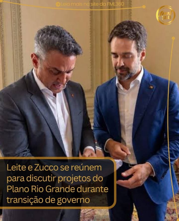 Leite e Zucco se reúnem quinta (22) em Porto Alegre pela transição