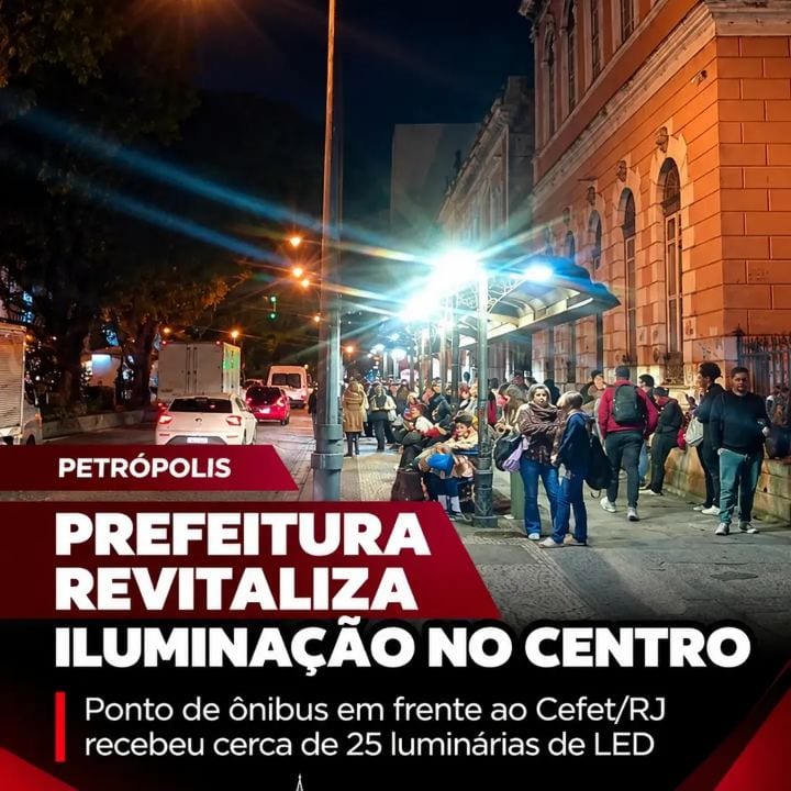PREFEITURA INSTALA 25 LUMINÁRIAS DE LED EM PONTO DE ÔNIBUS NO CENTRO DE PETRÓPOLIS