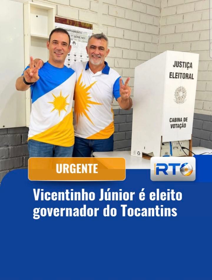 ELEITO GOVERNADOR | O deputado federal Vicentinho Júnior (PSDB) é o novo governador do Tocantins.
