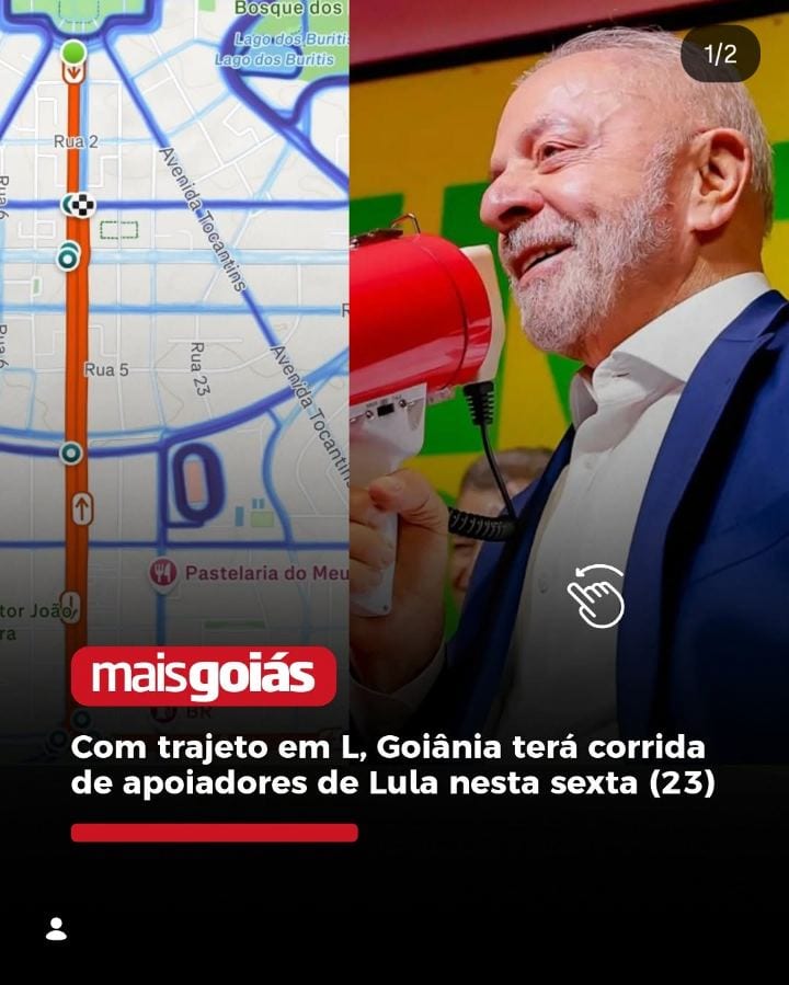 Goiânia terá corrida em apoio a Luiz Inácio Lula da Silva nesta sexta (23)
