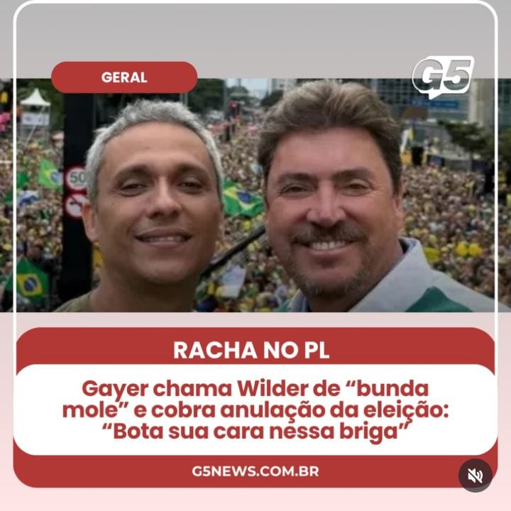 O senador eleito Gustavo Gayer (PL) atacou publicamente o senador Wilder Morais (PL) nas redes sociais e o chamou de “bu