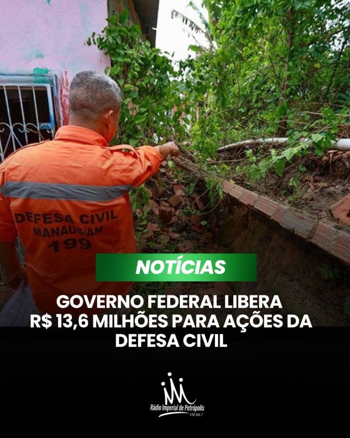 O Governo Federal autorizou o repasse de 13 milhões e 600 mil reais para ações de resposta e recuperação em 25 município