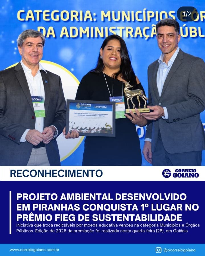 O Projeto Cerradinho conquistou a primeira colocação na categoria Municípios e Órgãos Públicos do 3º Prêmio Fieg de Sust