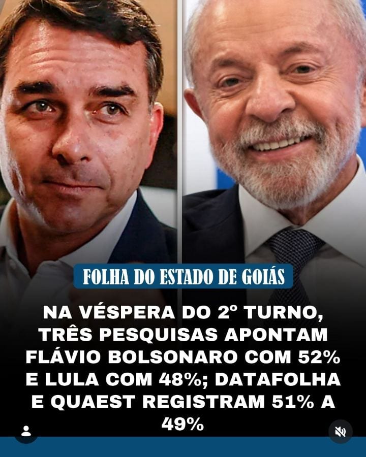 A um dia da eleição presidencial, levantamentos divulgados na reta final mostram Flávio Bolsonaro (PL) numericamente à f